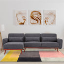 Sarantino Faux Velvet Sofa Bed Couch Lounge Chaise Cushions Dark Grey-2