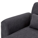 Sarantino Faux Velvet Sofa Bed Couch Lounge Chaise Cushions Dark Grey-9