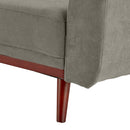 Sarantino Faux Velvet Sofa Bed Couch Lounge Chaise Cushions Light Grey-10