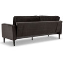 Sarantino Faux Velvet Sofa Bed Couch Furniture Lounge Suite - Black-5