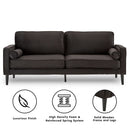 Sarantino Faux Velvet Sofa Bed Couch Furniture Lounge Suite - Black-9
