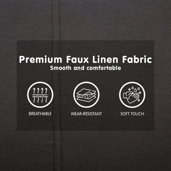 Sarantino 3 Seater Modular Faux Linen Fabric Sofa Bed Couch - Black