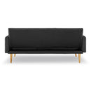 Sarantino 3 Seater Modular Linen Fabric Sofa Bed Couch - Black-5