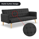 Sarantino 3 Seater Modular Linen Fabric Sofa Bed Couch - Black-9