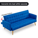 Sarantino 3 Seater Modular Linen Fabric Sofa Bed Couch Armrest - Blue-9