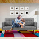 Sarantino 3 Seater Modular Linen Fabric Sofa Bed Couch Armrest Grey-11