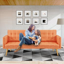 Sarantino 3 Seater Modular Linen Fabric Sofa Bed Couch Armrest Orange-11