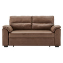 Sarantino Distressed Fabric Sofa Bed Couch Lounge - Brown-1
