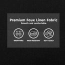 Sarantino Tufted Faux Linen 3-Seater Sofa Bed with Armrests - Black-8