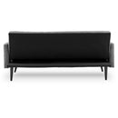 Sarantino Tufted Faux Linen 3-Seater Sofa Bed with Armrests - Light Grey-5