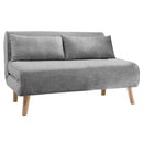 Sarantino 2-Seater Adjustable Sofa Bed Lounge Faux Linen - Grey-1