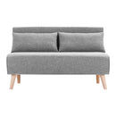 Sarantino 2-Seater Adjustable Sofa Bed Lounge Faux Linen - Grey-2
