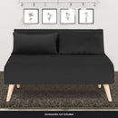 Sarantino 2-Seater Adjustable Sofa Bed Lounge Faux Velvet - Black-3