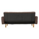 Sarantino 3-Seater Fabric Sofa Bed Futon - Brown-7