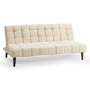 Sarantino Faux Suede Fabric Sofa Bed Furniture Lounge Seat Beige-4