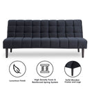 Sarantino Faux Suede Fabric Sofa Bed Furniture Lounge Seat Black-2