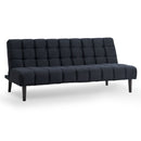 Sarantino Faux Suede Fabric Sofa Bed Furniture Lounge Seat Black-4