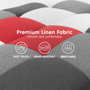 Sarantino 3 Seater Modular Linen Fabric Wood Sofa Bed Couch - Multi-colour-6