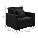 Sarantino Suri 3-in-1 Convertible Lounge Chair Bed - Black-4