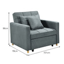 Sarantino Suri 3-in-1 Convertible Sofa Chair Bed -  Airforce Blue-3
