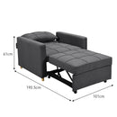 Sarantino Suri 3-in-1 Convertible Lounge Chair Bed - Dark Grey-4