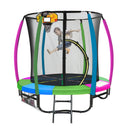 Kahuna Classic 6ft Trampoline Free Ladder Spring Mat Net Safety Pad Cover Round Enclosure Basketball Set - Rainbow-4