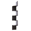 Sarantino 5 Tier Corner Wall Shelf Display Shelves Dvd Book Storage Rack Floating Mounted - Dark Brown-1