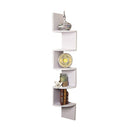 Sarantino 5 Tier Corner Wall Shelf Display Shelves Dvd Book Storag Rack Floating Mounted - White-1