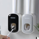 Ecoco Wall mount auto ands Free Toothpaste Dispenser Automatic Toothpaste Squeezer Bathroom Toothpaste Holder Black-7