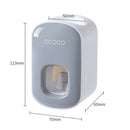 Ecoco Wall mount auto ands Free Toothpaste Dispenser Automatic Toothpaste Squeezer Bathroom Toothpaste Holder Black-12