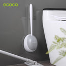 Ecoco Silicone Water Drop Toilet Brush Holder Set Wall-Mounted Cleaning Brush Tool Grey-1