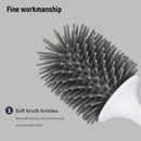 Ecoco Silicone Water Drop Toilet Brush Holder Set Wall-Mounted Cleaning Brush Tool Grey-14