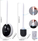 Ecoco Silicone Water Drop Toilet Brush Holder Set Wall-Mounted Cleaning Brush Tool Grey-15