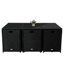 Bali 11 Piece Outdoor Dining Set-Black-6