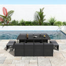 Bali 13PC Outdoor Dining Set-Black-4