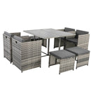 Horrocks 8 Seater Outdoor Dining Set-Grey-6