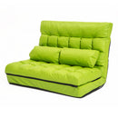 Lounge Couch Sofa Bed Double Seat Leather GEMINI GREEN-1