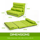 Lounge Couch Sofa Bed Double Seat Leather GEMINI GREEN-12