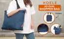 Shopper Bag Tote Bag Foldable Travel Laptop Grocery Nylon KO-DUAL NAVY-2