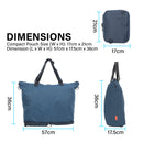 Shopper Bag Tote Bag Foldable Travel Laptop Grocery Nylon KO-DUAL NAVY-8