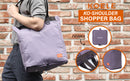 Shopper Bag Tote Bag Foldable Travel Laptop Grocery Nylon KO-SHOULDER PURPLE-2