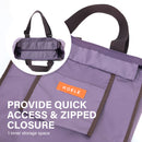 Shopper Bag Tote Bag Foldable Travel Laptop Grocery Nylon KO-SHOULDER PURPLE-5