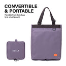 Shopper Bag Tote Bag Foldable Travel Laptop Grocery Nylon KO-SHOULDER PURPLE-7