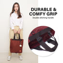 Shopper Bag Tote Bag Foldable Travel Laptop Grocery Nylon KO-SHOULDER WINE-6