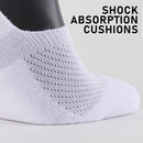 3X Rexy Cushion No Show Ankle Socks Medium Non-Slip Breathable WHITE-7