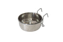 YES4PETS 2 x Stainless Steel Pet Rabbit Bird Dog Cat Water Food Bowl Feeder Chicken Poultry Coop Cup 591ml-1