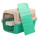 Medium Dog Cat Crate Pet Carrier Airline Cage With Bowl & Tray-Green-1