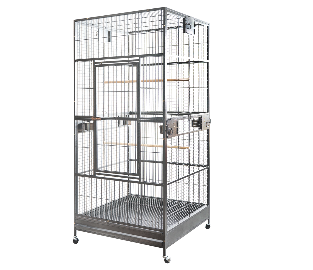 XXL 203cm Macaw Parrot Aviary Bird Cat Pet Cage On Wheels - 0