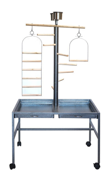 Large Bird Parrot Playpen Gym Toy Stand On Wheels - 0