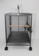 Small Bird Transport Budgie Cage Parrot Aviary Carrier With Wheel-6